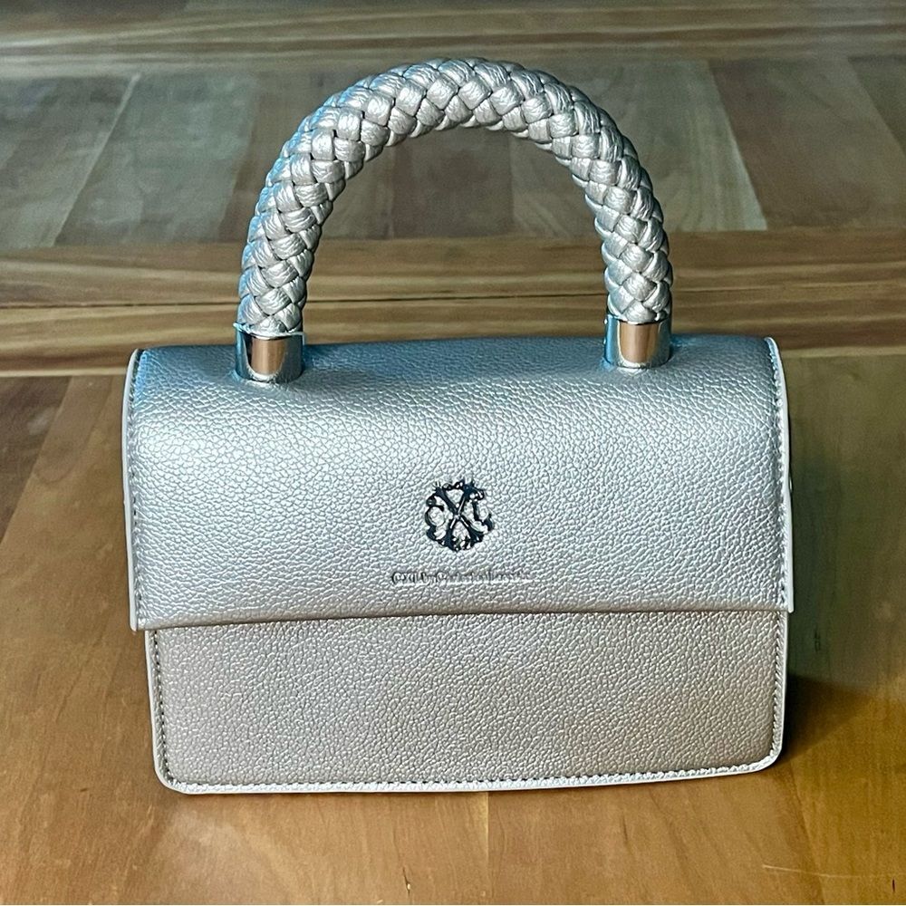 CXL by Christian Lacroix Jardin Braided Handle Crossbody Bag in Silver